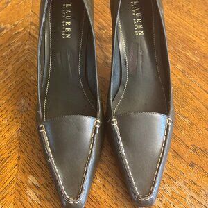 Ralph Lauren Olive Green Leather Pumps – Size 10, 3” Heel